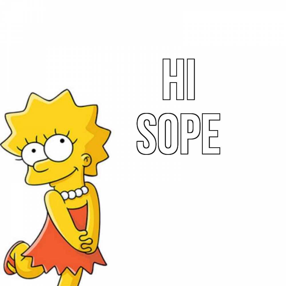 Greetings card с именем, Sophie Hi Симпсоны младшая Greetings with text for free download 