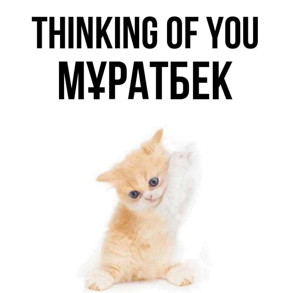 Greetings card с именем, Мұратбек Thinking of you зверушки и милота Greetings with text for free download 