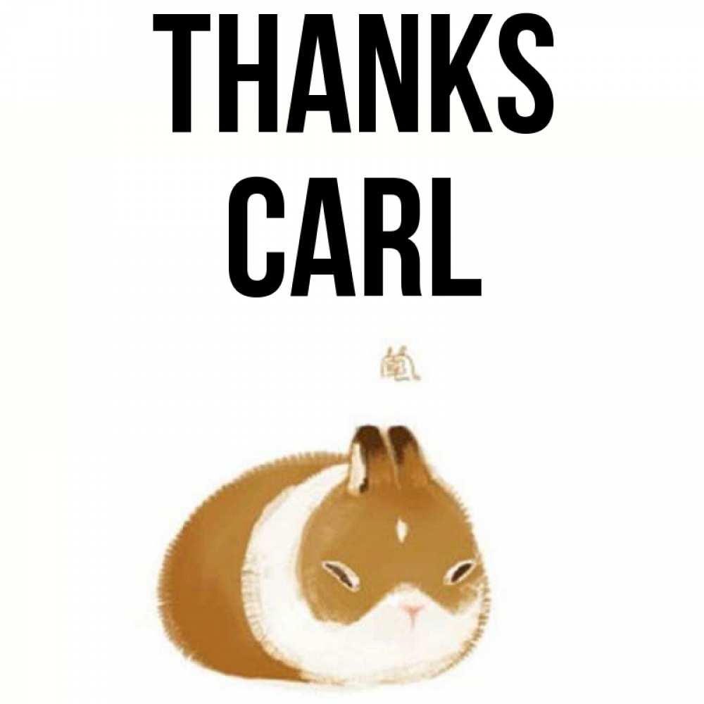 Greetings card с именем, Carl Thanks коричнево белый домашний питомец Greetings with text for free download 
