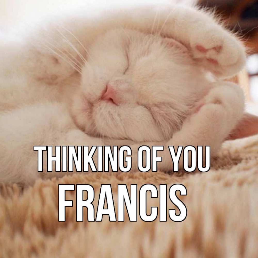 Greetings card с именем, Francis Thinking of you для любимой девушки милота Greetings with text for free download 