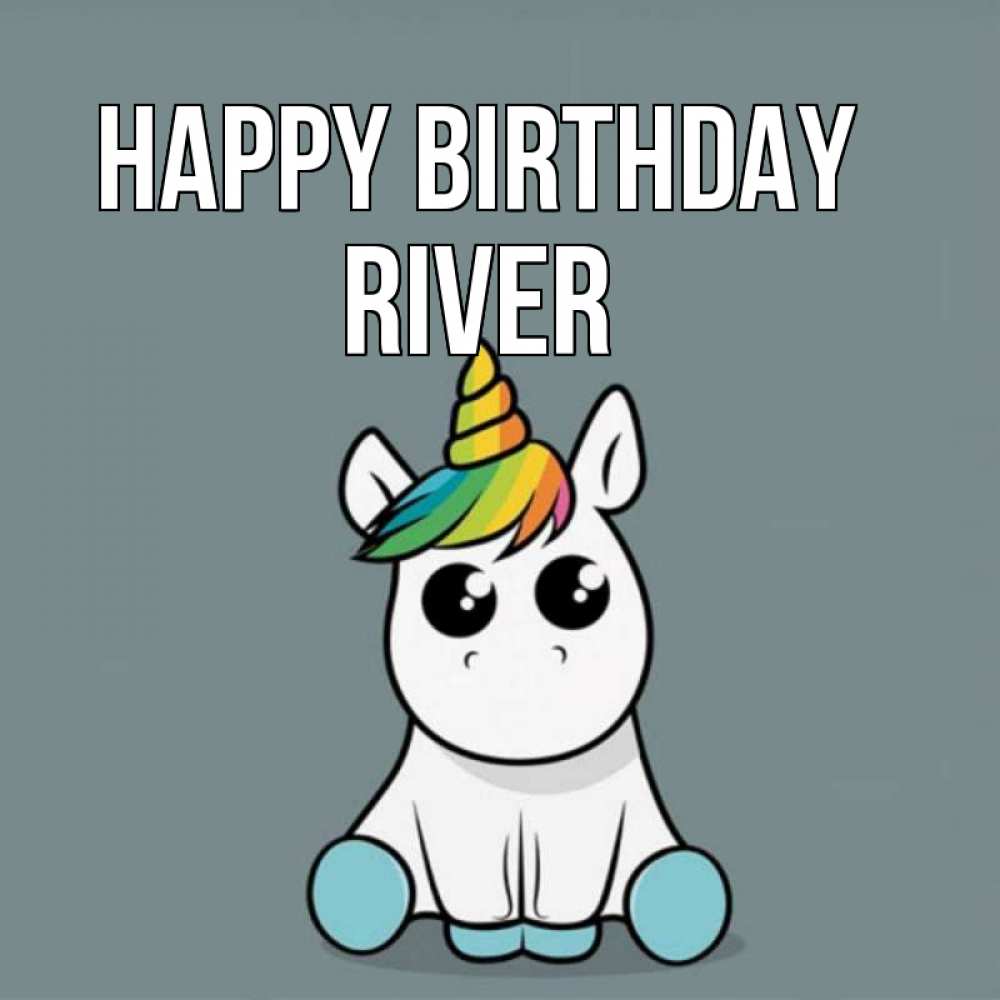 Greetings card с именем, River Happy Birthday пони Greetings with text for free download 