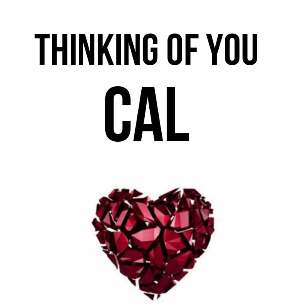 Greetings card с именем, Cal Thinking of you рубиновое 1 Greetings with text for free download 