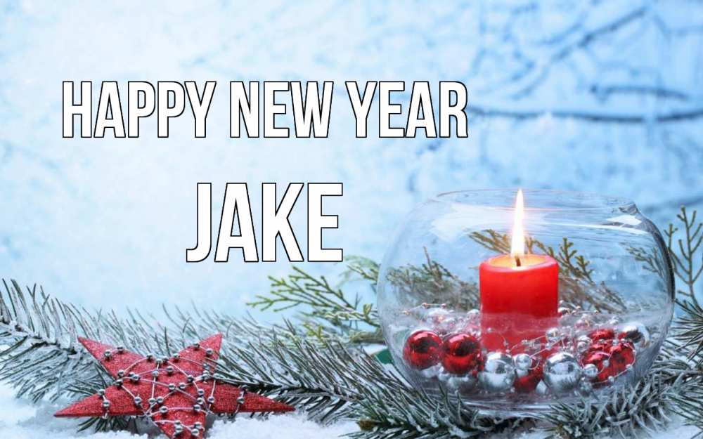 Greetings card с именем, Jake Happy New Year новый год Greetings with text for free download 