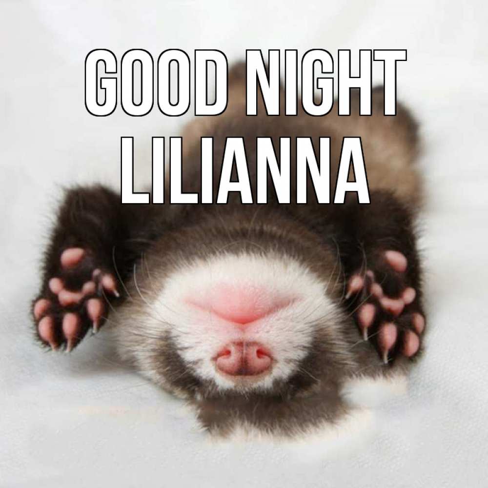 Greetings card с именем, Lilianna Good night зверек Greetings with text for free download 