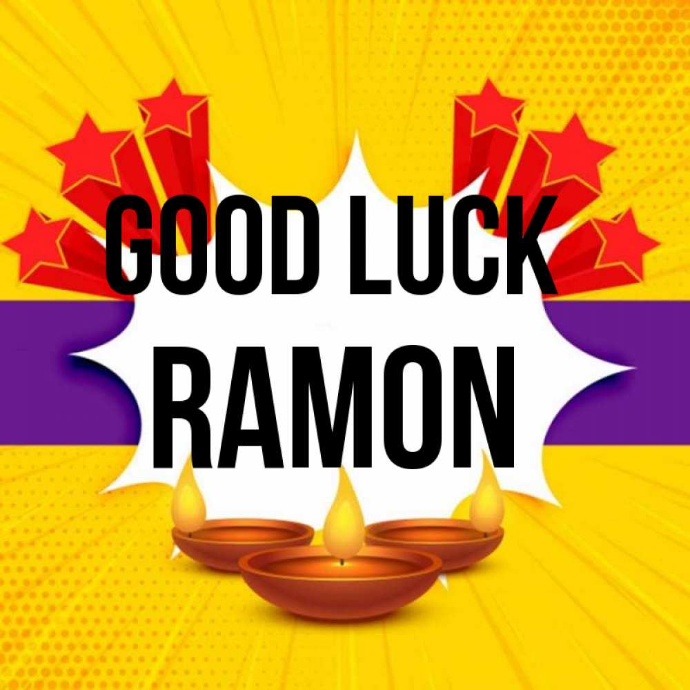 Greetings card с именем, Ramon Good luck векторное изображение Greetings with text for free download 