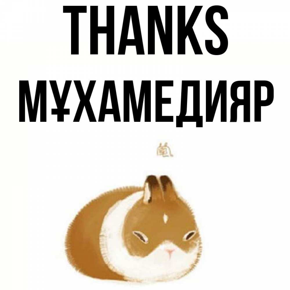 Greetings card с именем, МҰХАМЕДИЯР Thanks коричнево белый домашний питомец Greetings with text for free download 