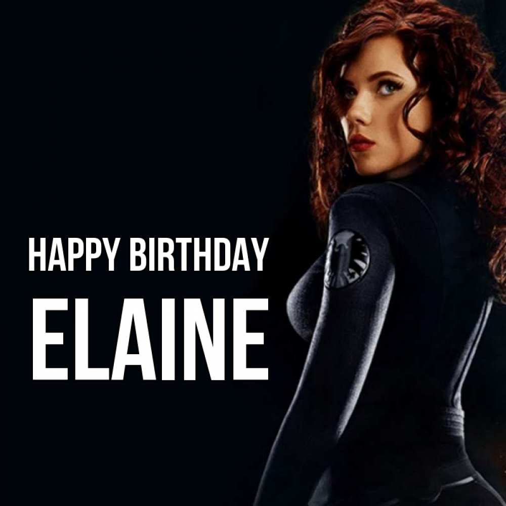 Greetings card с именем, Elaine Happy Birthday Марвел черная вдова Greetings with text for free download 