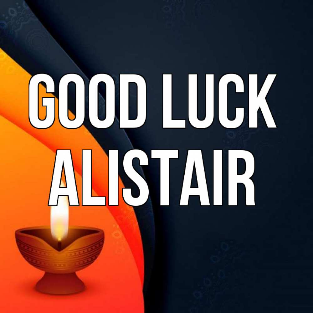Greetings card с именем, Alistair Good luck абстрактный фон Greetings with text for free download 