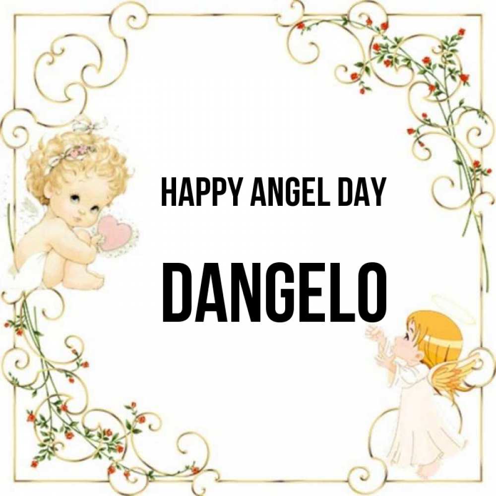 Greetings card с именем, Dangelo happy angel day ангелы желают прекрасных именин Greetings with text for free download 