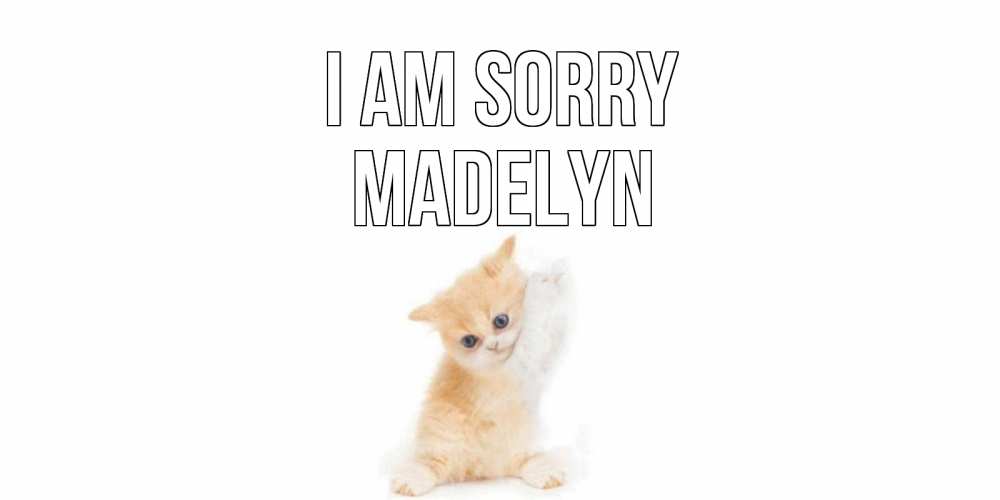 Greetings card с именем, Madelyn I am sorry кот Greetings with text for free download 