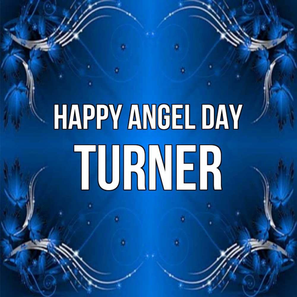 Greetings card с именем, Turner happy angel day красивая рамочка с узорами Greetings with text for free download 