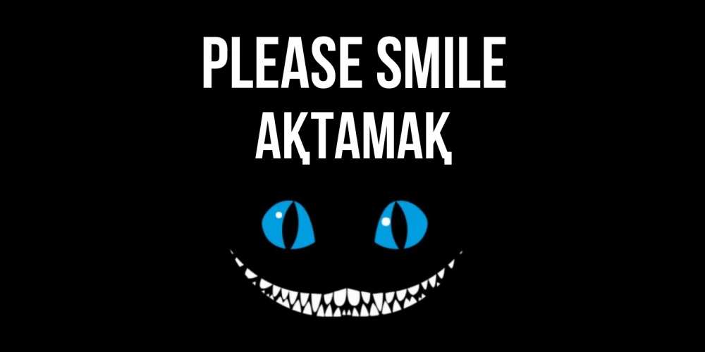 Greetings card с именем, Ақтамақ Please smile кот улыбается Greetings with text for free download 