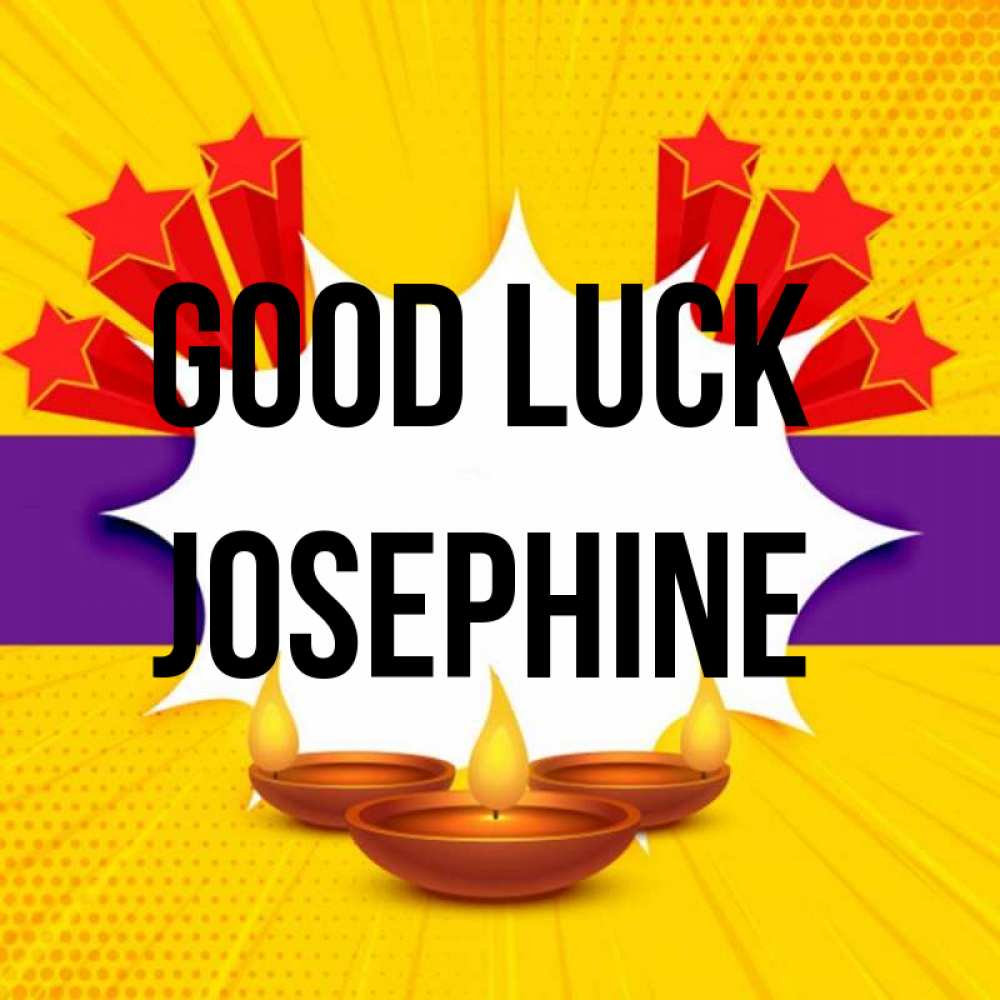 Greetings card с именем, Josephine Good luck векторное изображение Greetings with text for free download 