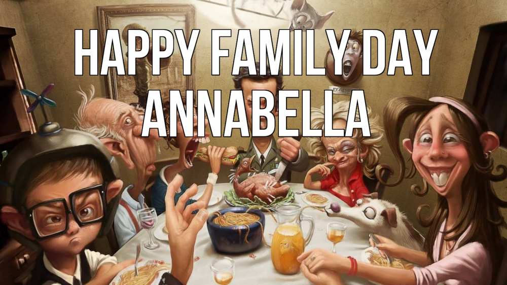 Greetings card с именем, Annabella happy family day с днем семьи Greetings with text for free download 