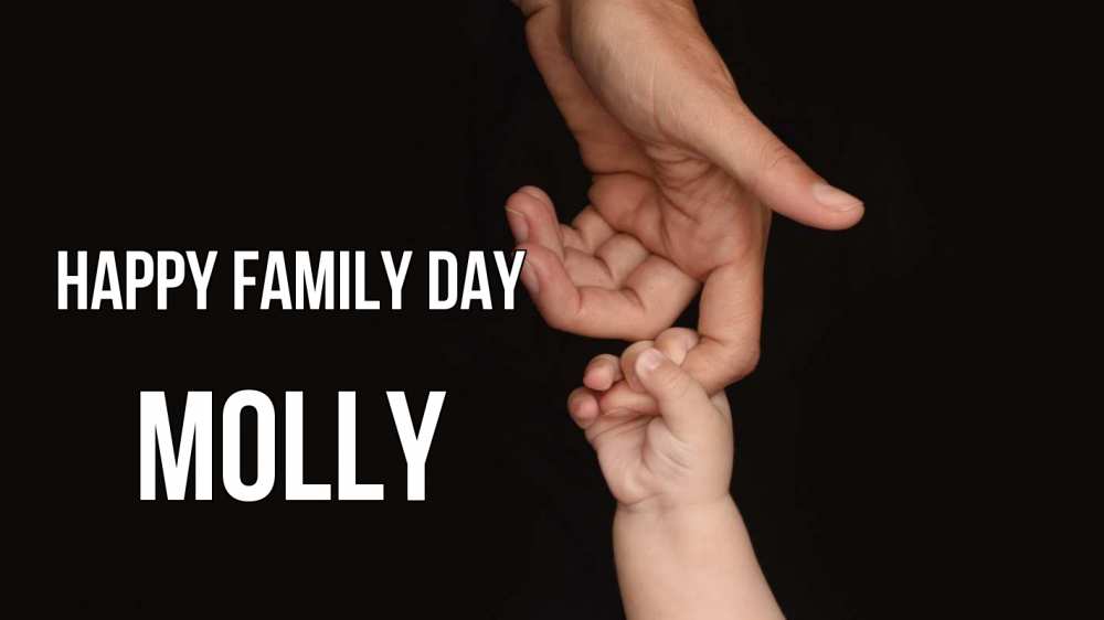 Greetings card с именем, Molly happy family day с днем семьи Greetings with text for free download 