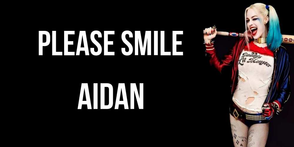 Greetings card с именем, Aidan Please smile пожелания быть позитивным Greetings with text for free download 
