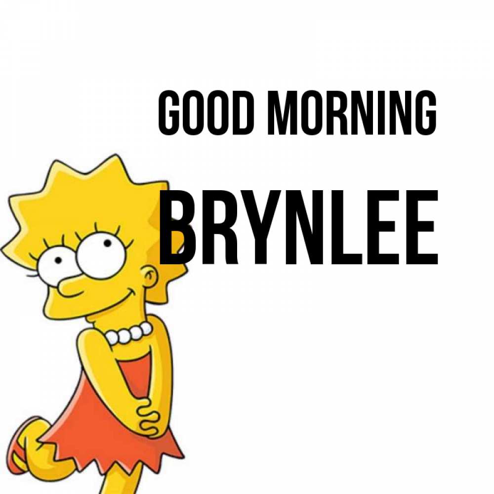 Greetings card с именем, Brynlee Good morning в платье и ожерелье Greetings with text for free download 