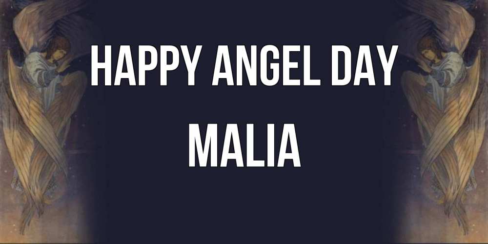 Greetings card с именем, Malia happy angel day день ангела Greetings with text for free download 