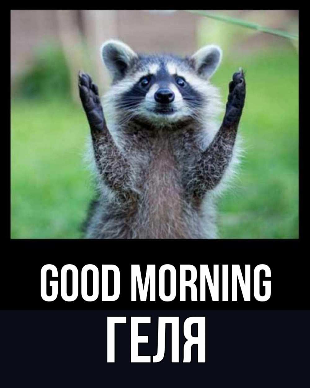 Greetings card с именем, Геля Good morning хорошее настроение утречком Greetings with text for free download 