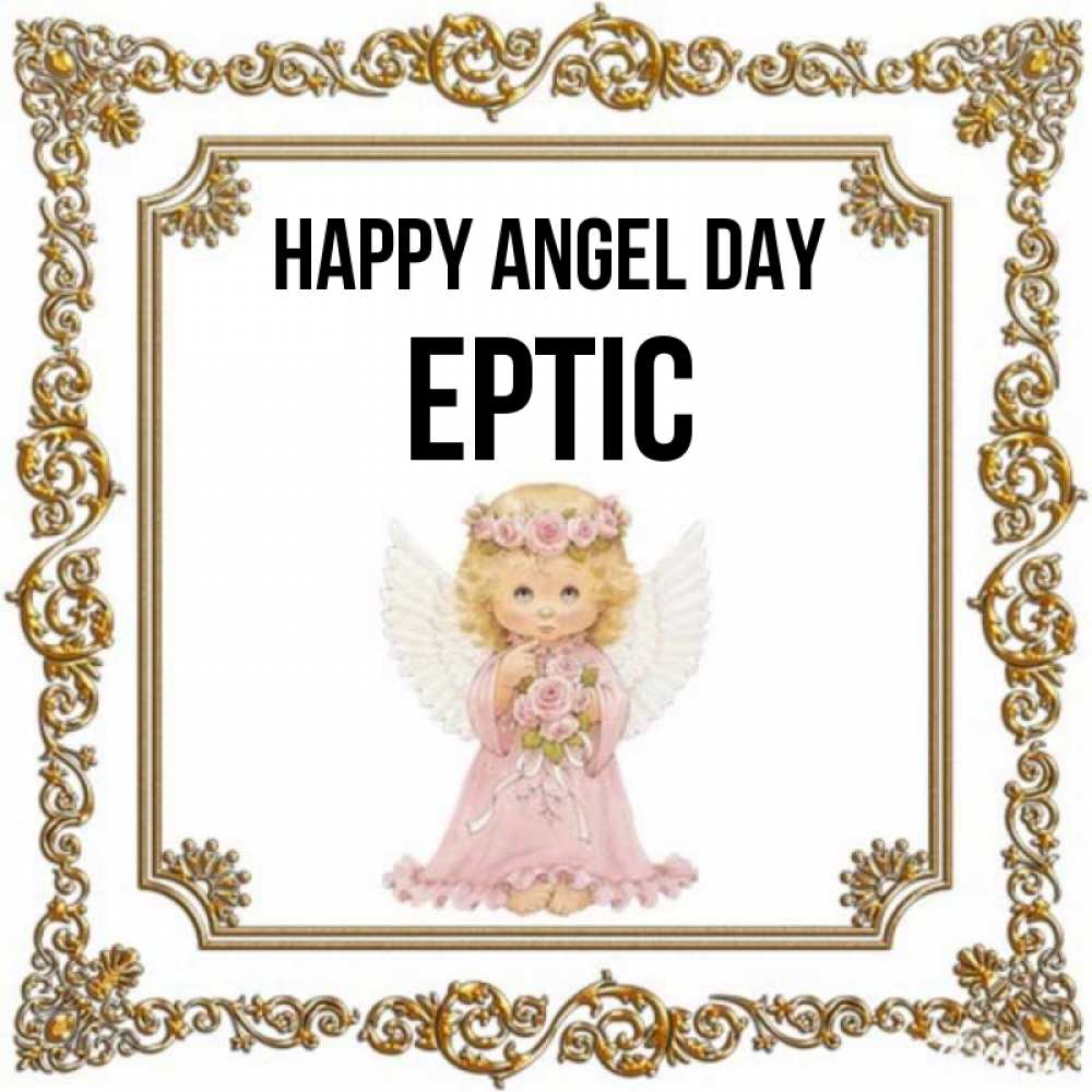 Greetings card с именем, Ертіс happy angel day девочка ангел с крыльями и цветами в розовом платье Greetings with text for free download 