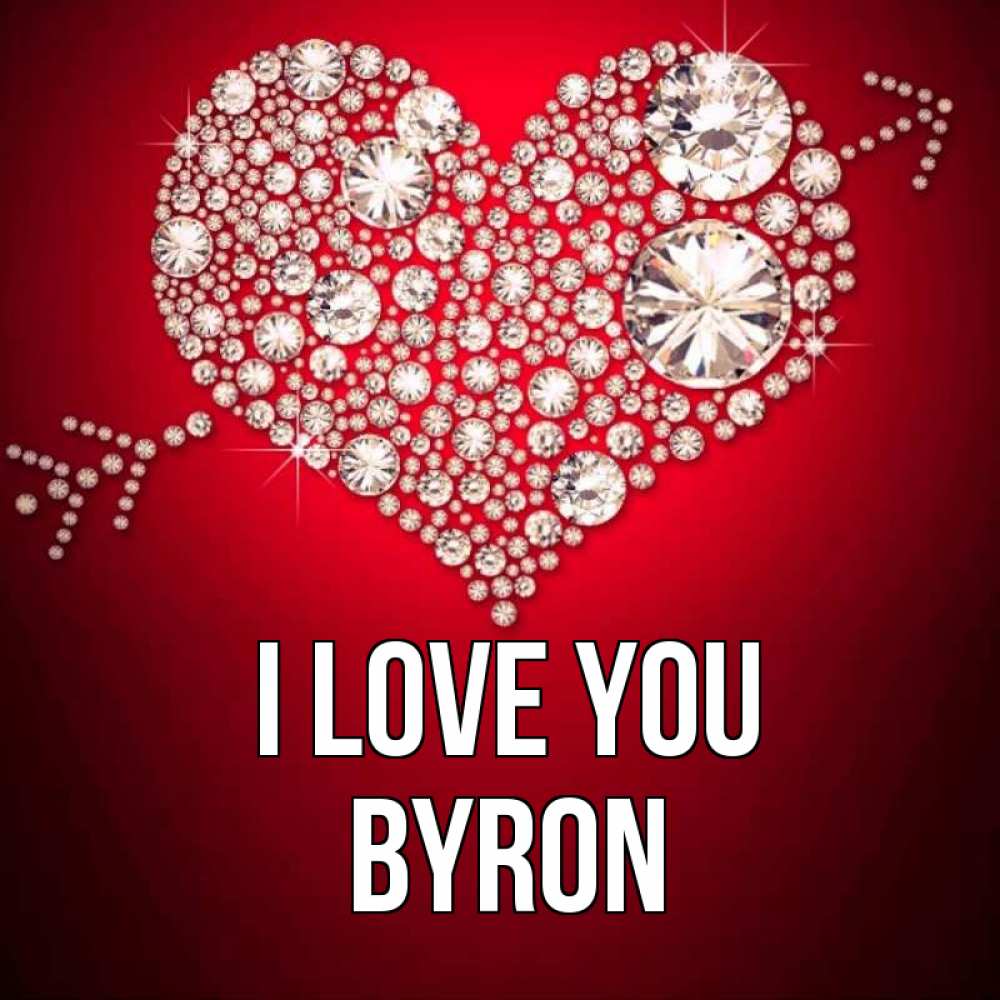 Greetings card с именем, Byron I love you стрела купидона Greetings with text for free download 