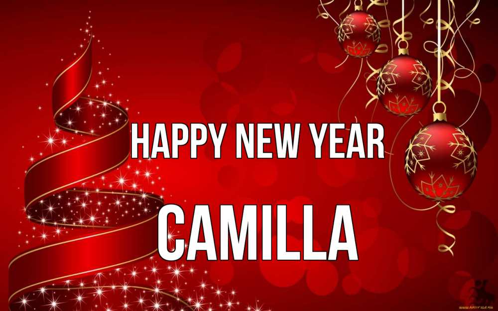 Greetings card с именем, Camilla Happy New Year новый год Greetings with text for free download 