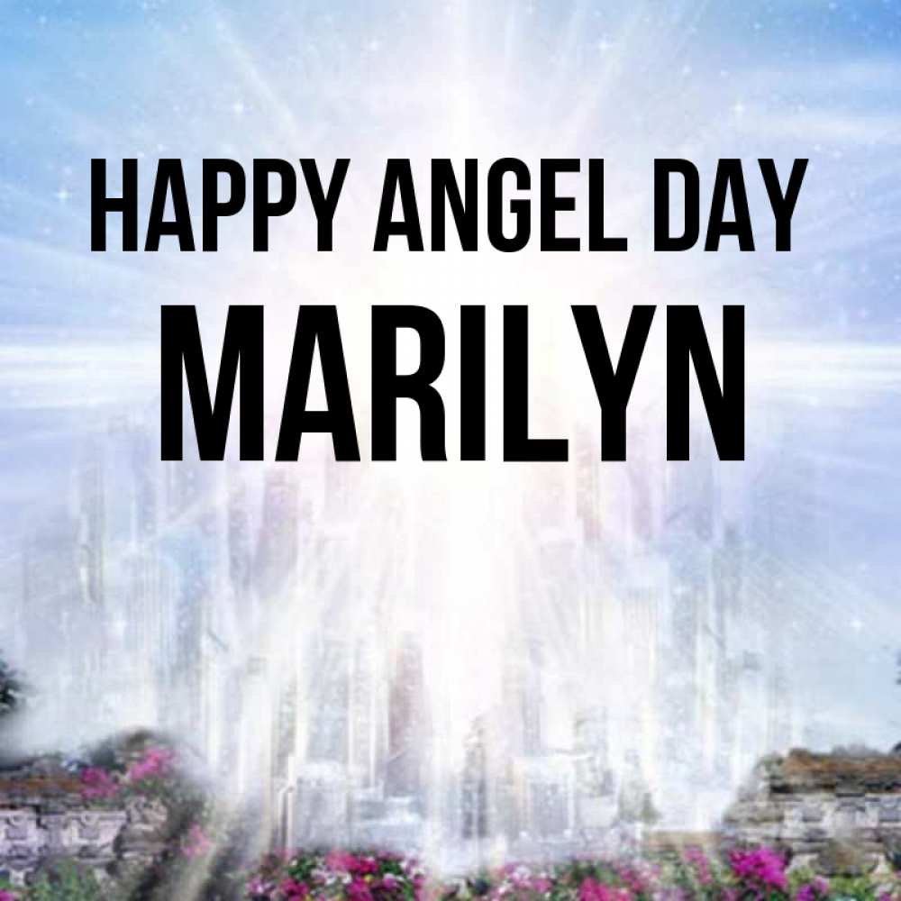 Greetings card с именем, Marilyn happy angel day небесный свет Greetings with text for free download 