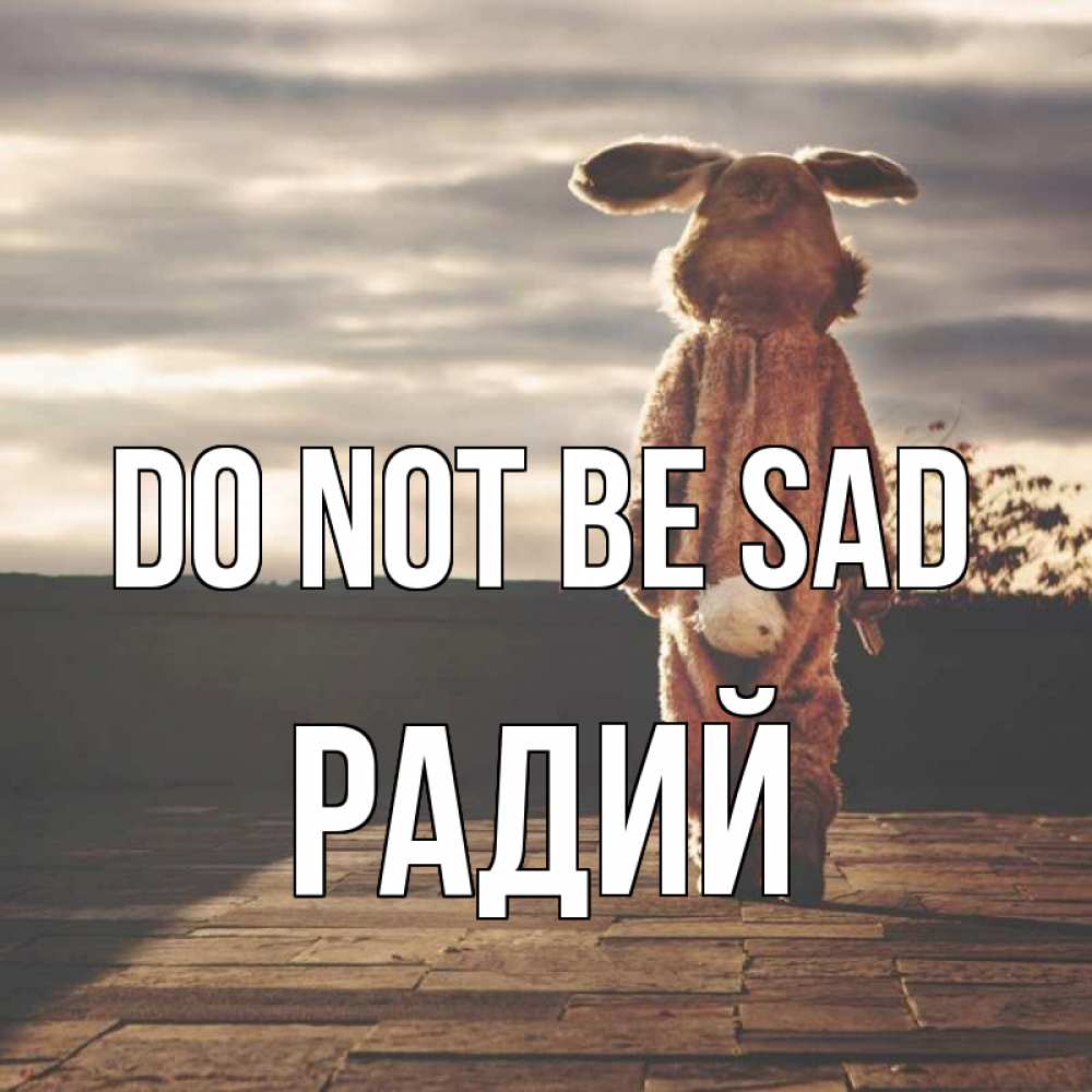 Greetings card с именем, Радий Do not be sad со спины Greetings with text for free download 