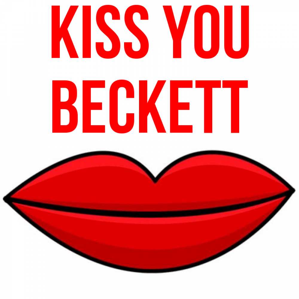 Greetings card с именем, Beckett Kiss you губы векторные Greetings with text for free download 