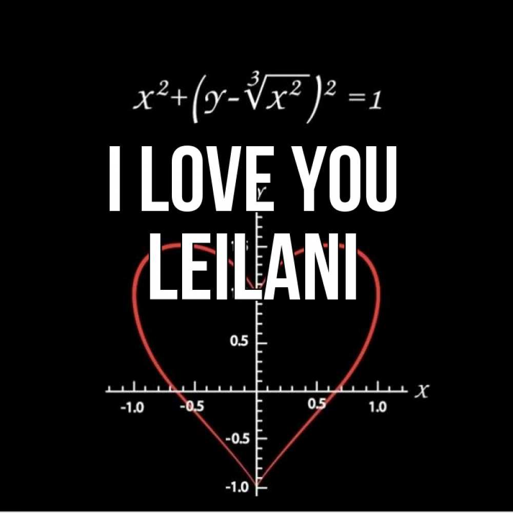 Greetings card с именем, Leilani I love you сердечная формула Greetings with text for free download 
