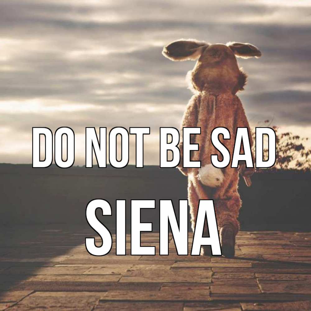 Greetings card с именем, Siena Do not be sad со спины Greetings with text for free download 