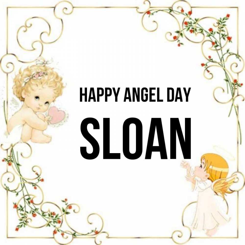 Greetings card с именем, Sloan happy angel day ангелы желают прекрасных именин Greetings with text for free download 