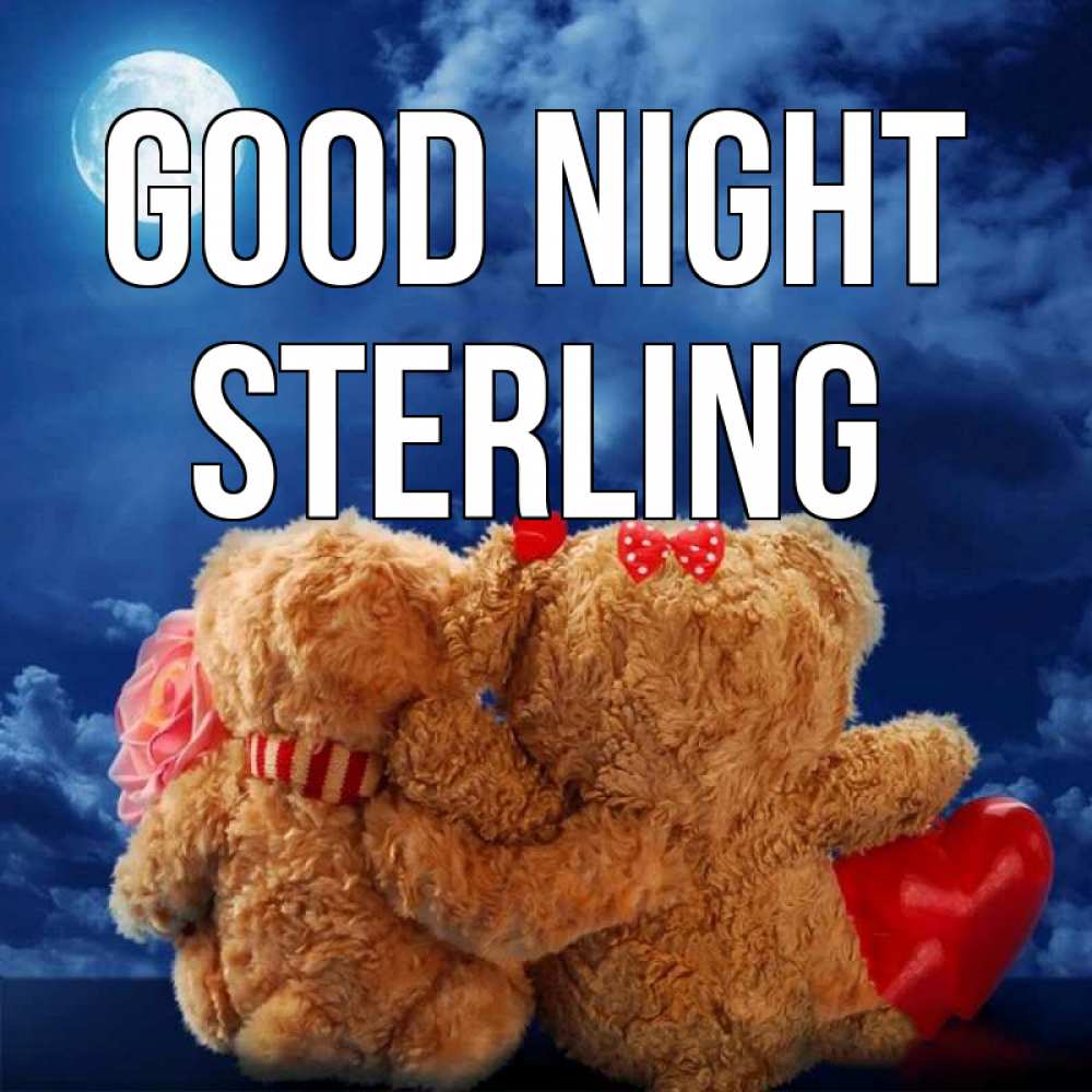 Greetings card с именем, Sterling Good night плюшевые Greetings with text for free download 