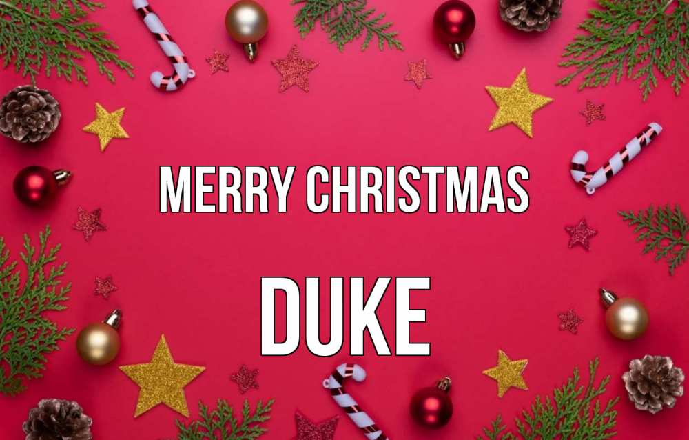 Greetings card с именем, Duke Merry Christmas с рождеством Greetings with text for free download 