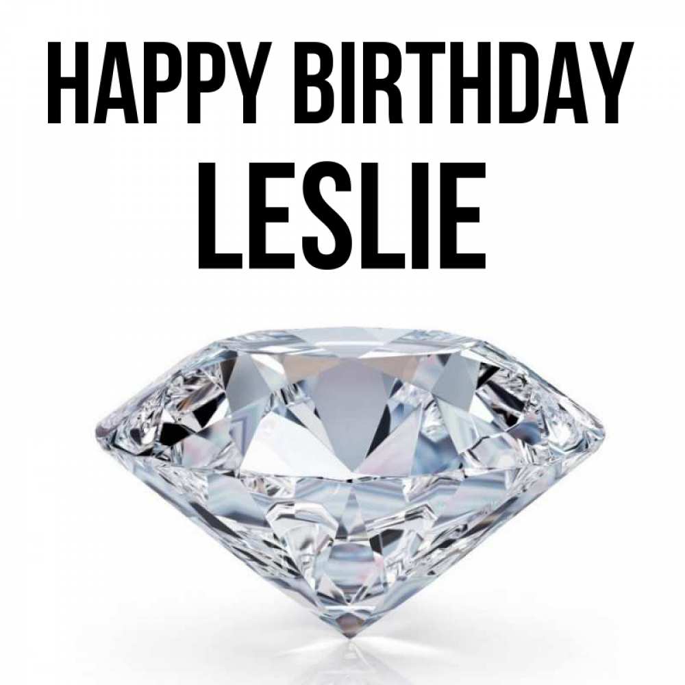 Greetings card с именем, Leslie Happy Birthday к пожеланием быть богатым Greetings with text for free download 