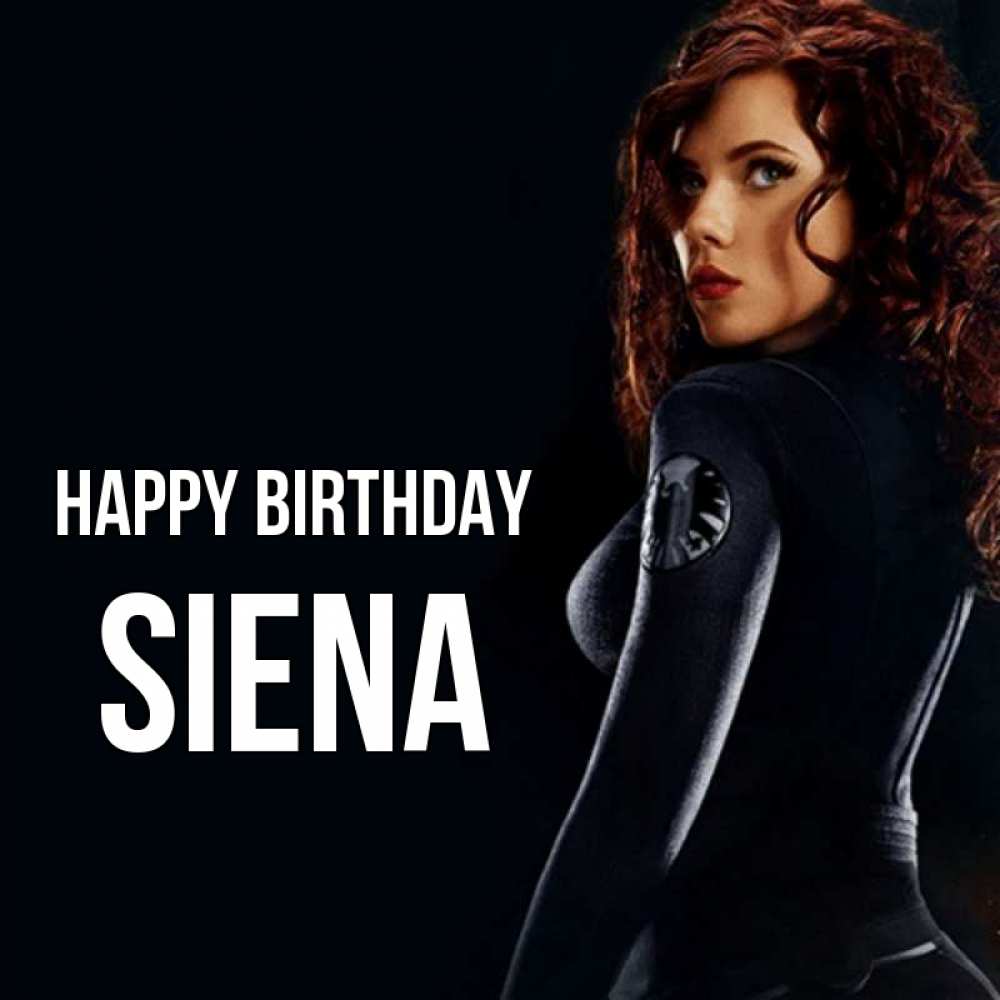Greetings card с именем, Siena Happy Birthday Марвел черная вдова Greetings with text for free download 