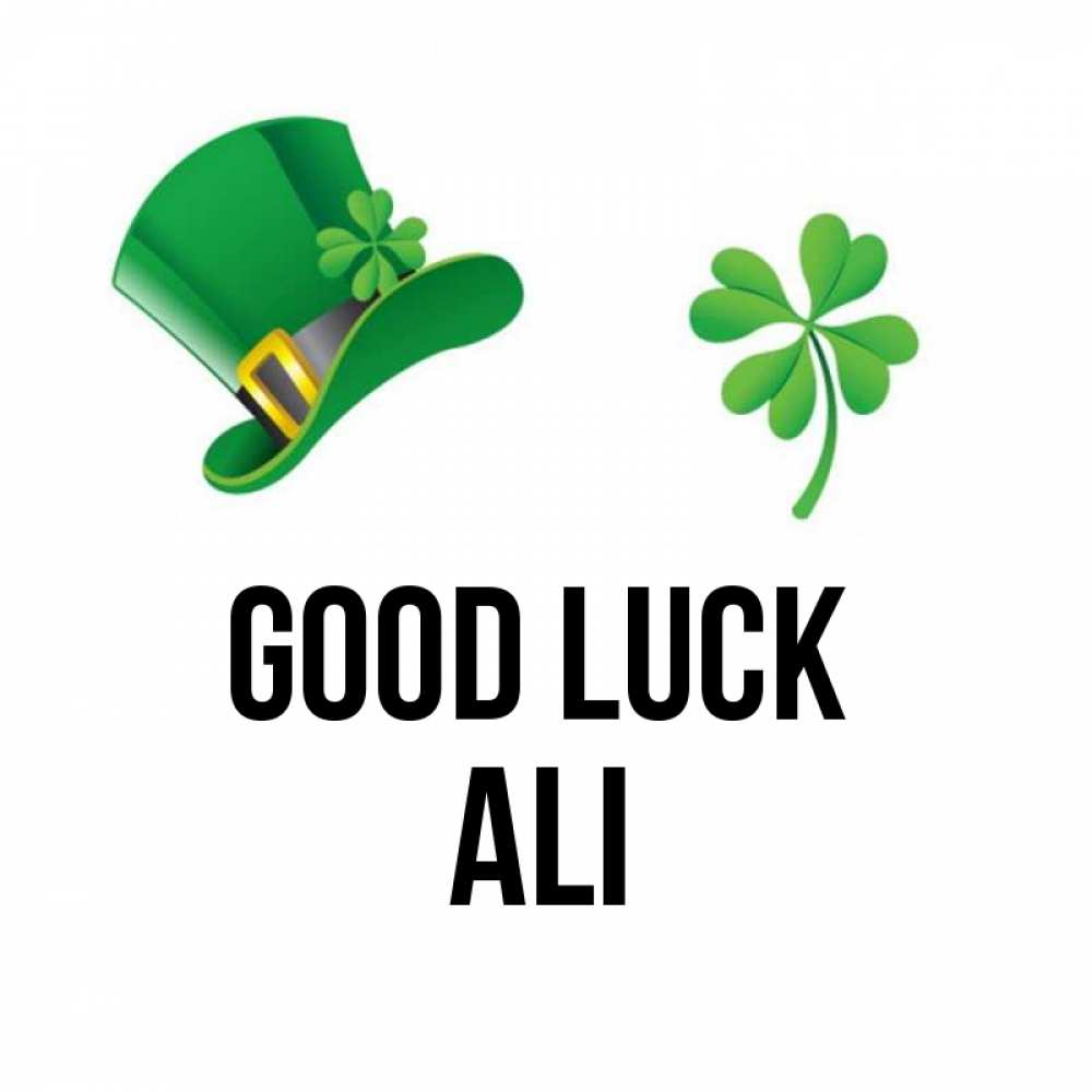 Greetings card с именем, Ali Good luck на удачу 1 Greetings with text for free download 