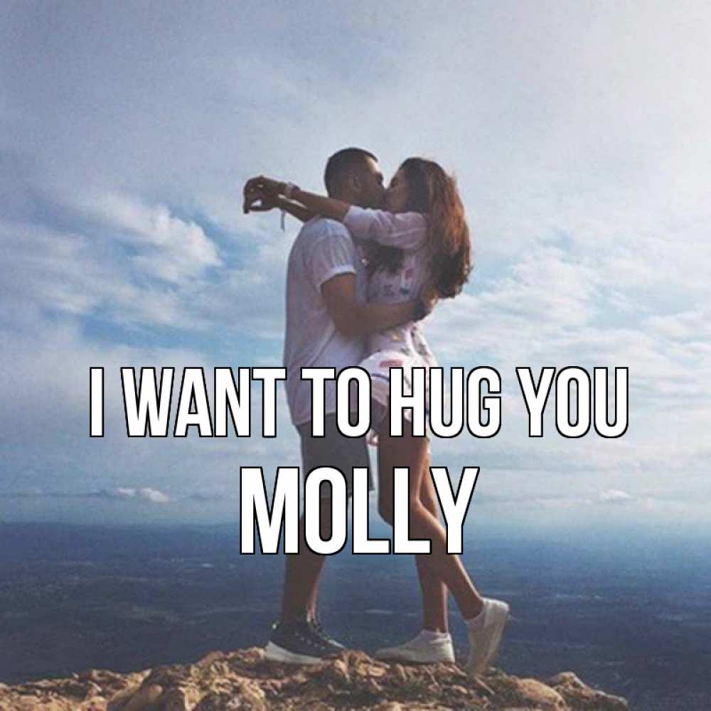Greetings card с именем, Molly I want to hug you Морской пейзаж Greetings with text for free download 