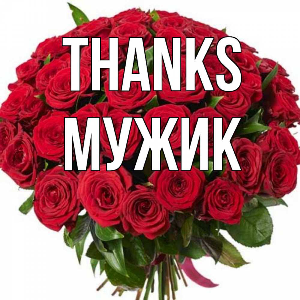 Greetings card с именем, Мужик Thanks букет красных роз Greetings with text for free download 