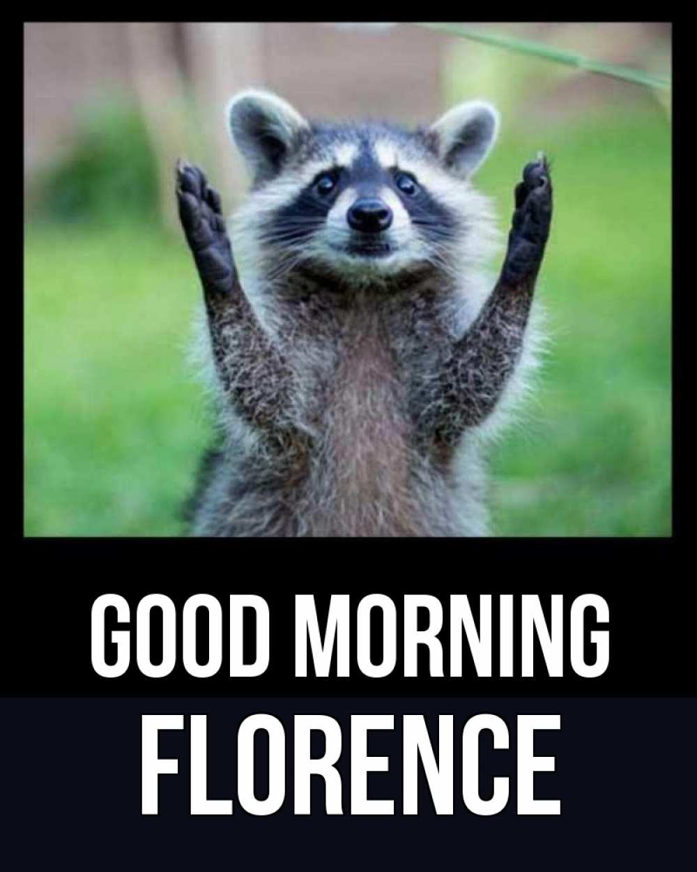 Greetings card с именем, Florence Good morning хорошее настроение утречком Greetings with text for free download 