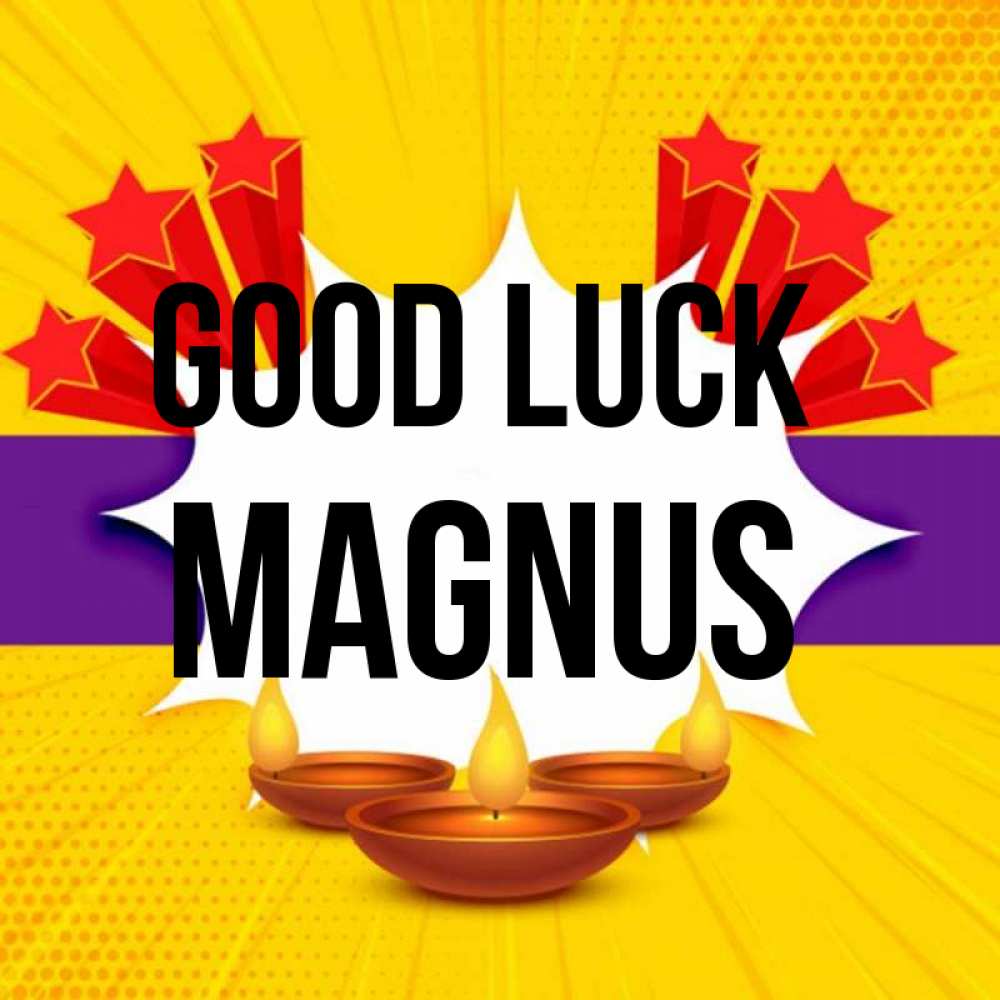 Greetings card с именем, Magnus Good luck векторное изображение Greetings with text for free download 