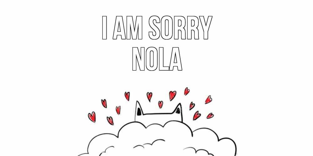 Greetings card с именем, Nola I am sorry прости меня Greetings with text for free download 