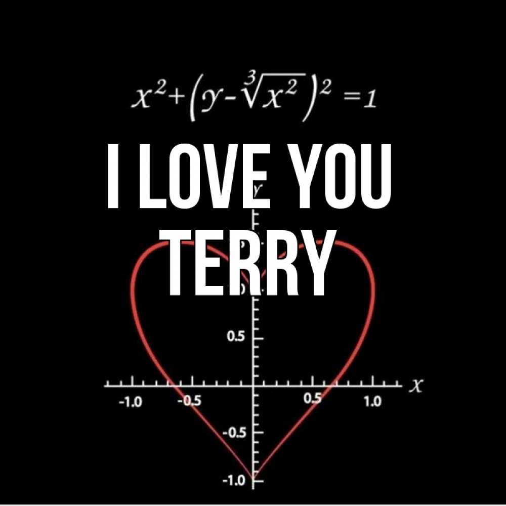 Greetings card с именем, Terry I love you сердечная формула Greetings with text for free download 