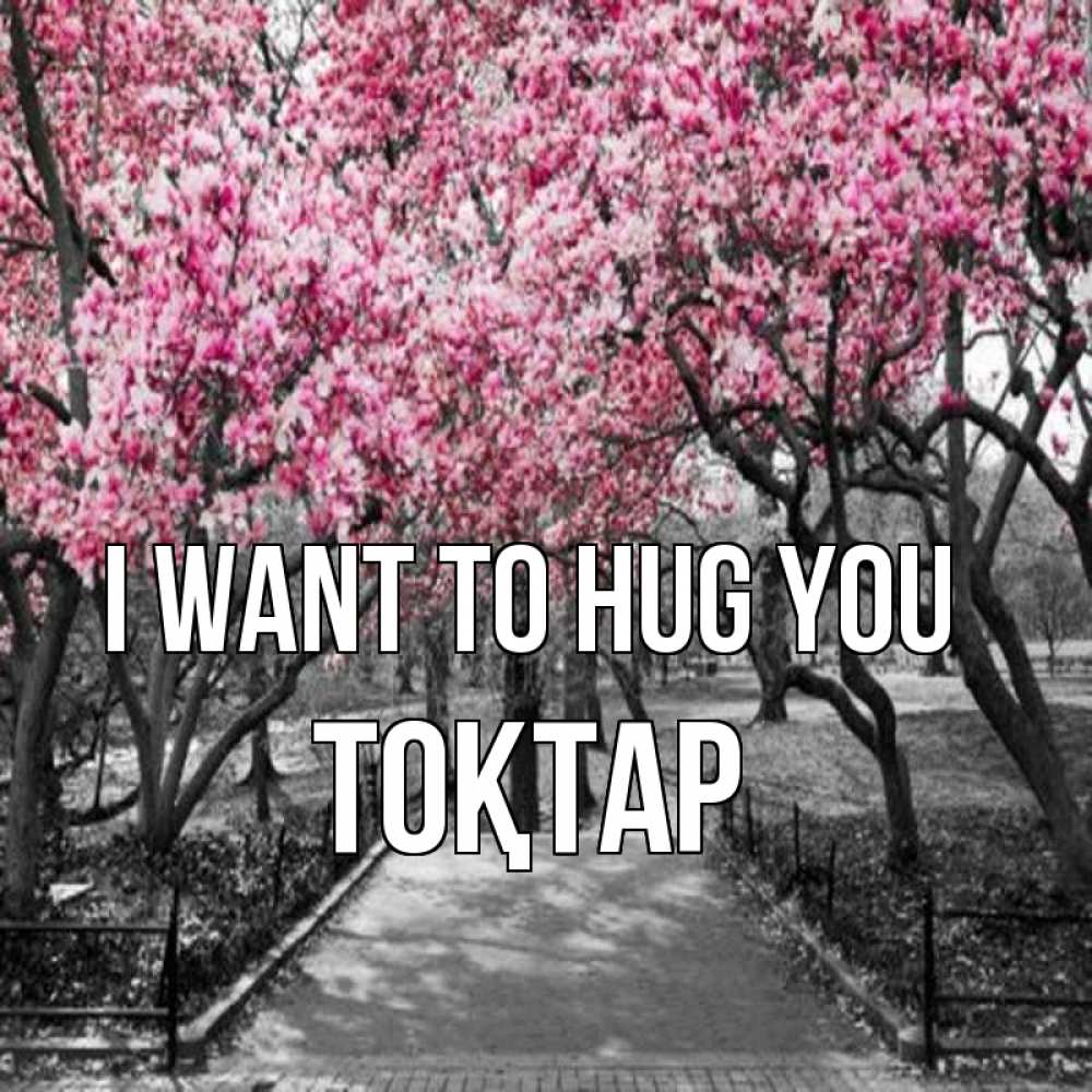 Greetings card с именем, ТОҚТАР I want to hug you обработанное фото Greetings with text for free download 