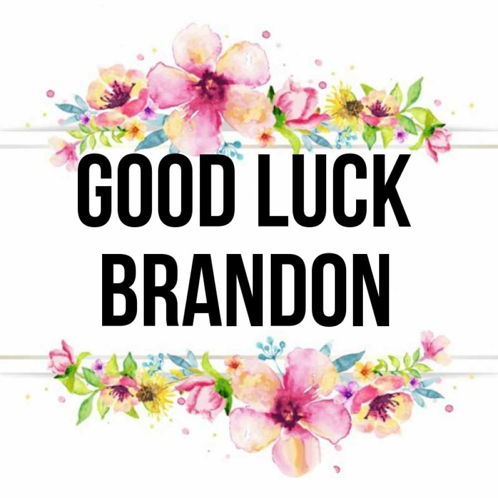 Greetings card с именем, Brandon Good luck пусть повезет 1 Greetings with text for free download 