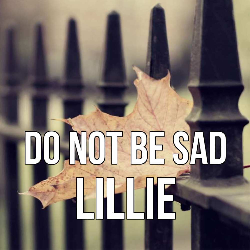 Greetings card с именем, Lillie Do not be sad лист клена Greetings with text for free download 