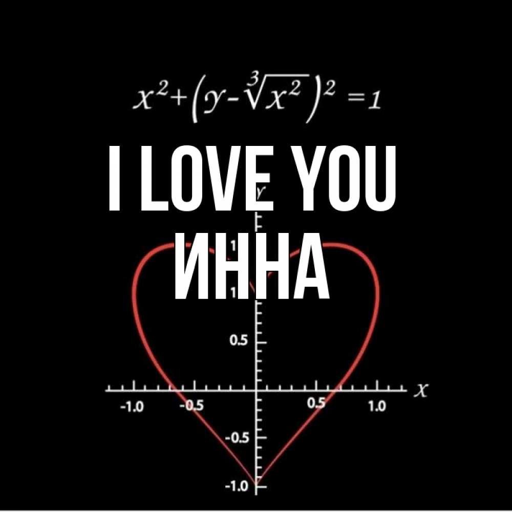 Greetings card с именем, Инна I love you сердечная формула Greetings with text for free download 