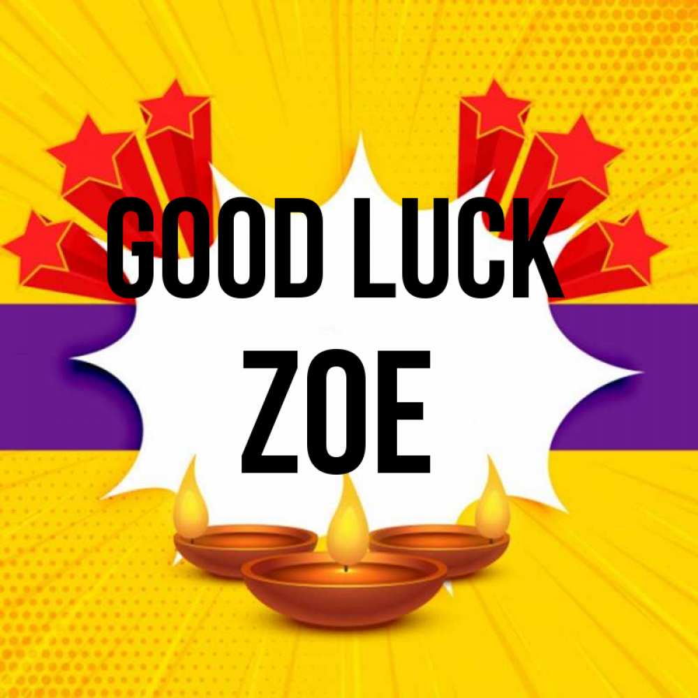 Greetings card с именем, Zoe Good luck векторное изображение Greetings with text for free download 