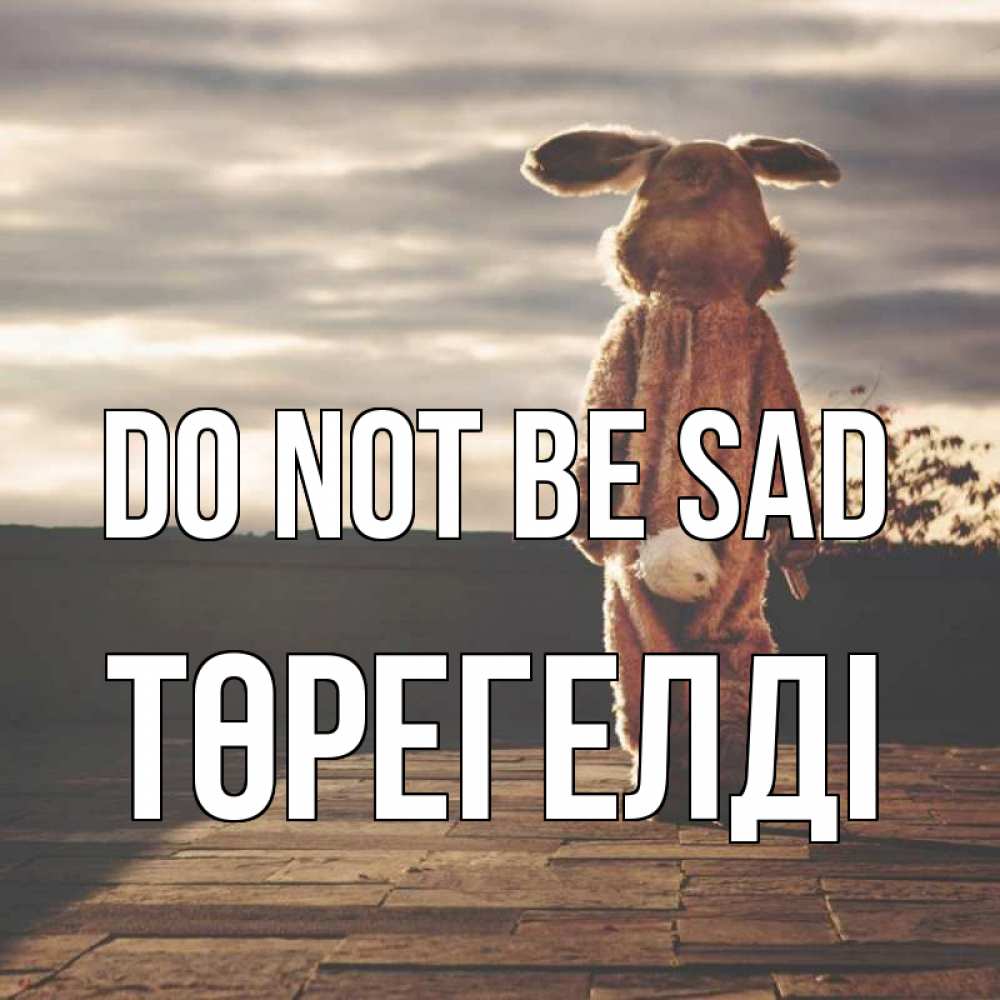 Greetings card с именем, Төрегелді Do not be sad со спины Greetings with text for free download 