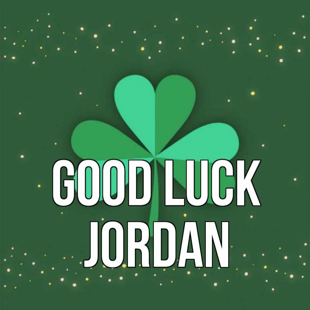 Greetings card с именем, Jordan Good luck лист клевера Greetings with text for free download 